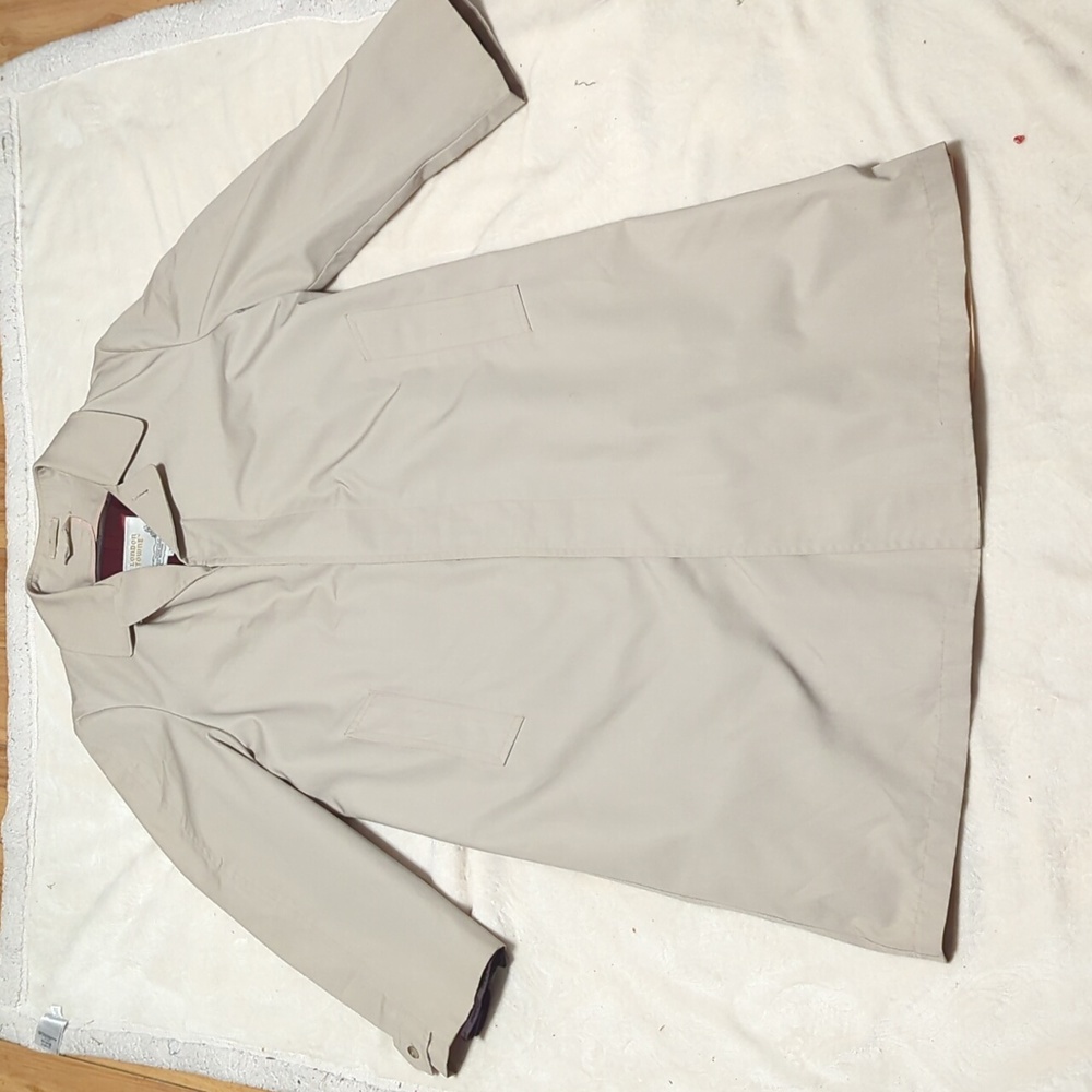 London Towne Vintage Cream Khaki Trench Coat size 40 long